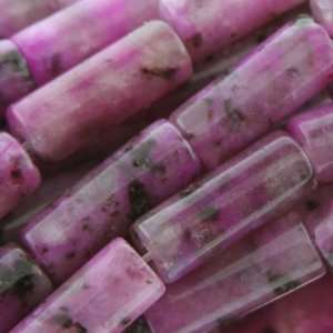 Kiwi Stone Dyed Purple  Tube Plain   16mm Height, 6mm Width, Sold by 