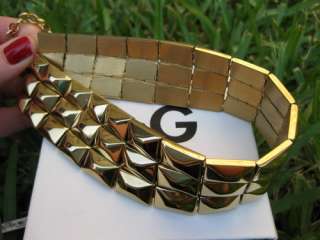new $350 D&G DOLCE GABBANA GOLD CHoker necklace AUTH  