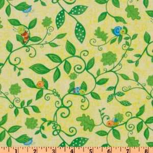  44 Wide Cute As A Bug Leaf Crawl Yellow Fabric By The 