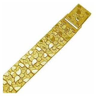 14K Yellow Gold Nugget Bracelet Mens Jewelry 7 Jewelry: 