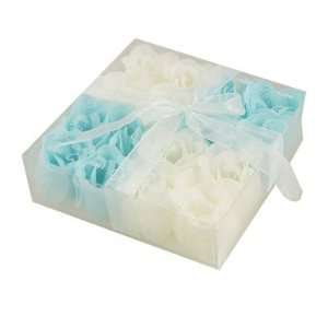  Baby Blue White 16 Pcs Scented Bath Soap Rose Petal Gift Beauty