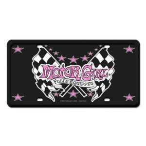  MotorGirl Racing Metal License Plate Sign: Home & Kitchen