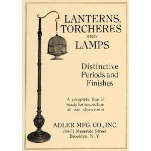  1920 Ad Adler Lanterns Torcheres Lamps Period Finishes 