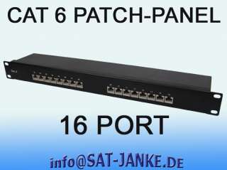 Patchpanel 16 Port Cat.6 Patchfeld Netzwerk LAN Cat6  