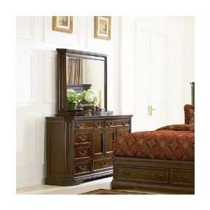  Wildon Home Moscow Dresser and Mirror Set in Deep Brown 