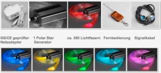 LED Sternenhimmel 380 Glasfasern/Fernbedienung/7 Farben  