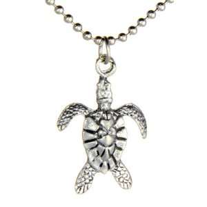   Metal Casting Sea Turtle Pendant Necklace    Made In The USA: Jewelry