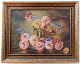   1932 Original Still Life Floral Oil Painting Original Flowers  
