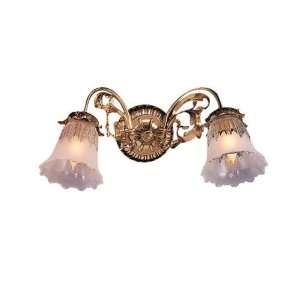 Cast Brass Wall Sconce Accented with Traditional Glass SIZE W15 X H8 