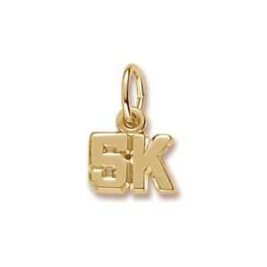  5k Race Charm in Yellow Gold Jewelry