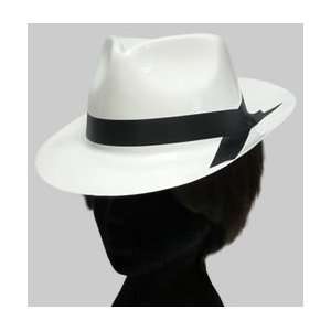  Just For Fun Gangster Hat (Plastic)   White Toys & Games