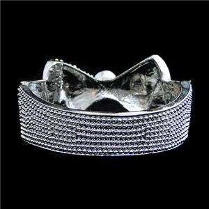 Holy Wedding Bow Oval Bracelet Bangle Swarovski Crystal Cuff  