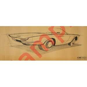   Design drawing of Studebaker Avanti automobile Car