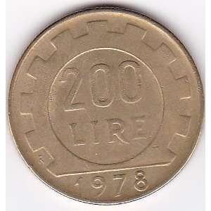  1978 Italy 200 Lire Coin 