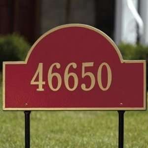   Standard Arch Marker Lawn Address Plaque in Red Patio, Lawn & Garden