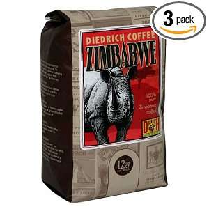 Diedrich Coffee, Zimbabwe, Whole Bean, 12 Ounce Bags (Pack of 3 