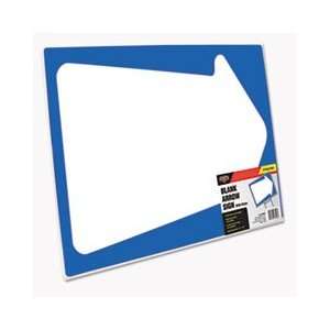  Stake Sign, Blank White with Printed Blue Arrow, 15 x 19 