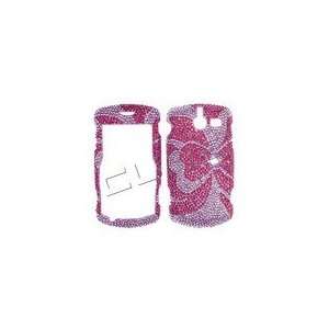   Jewel Rhinestone Bling Red Bow on Pink Design Cell Phones