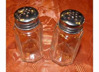 VTG. GEMCO Glass Salt & Pepper Shakers: Stainless Steel Caps – USA 
