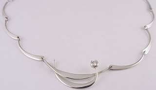 Tom Kruskal Platinum and Diamond Scallop Necklace  