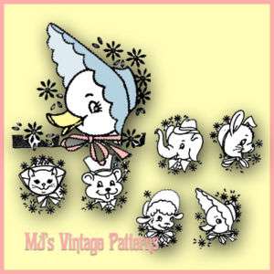 Vintage Animal Faces Embroidery Pattern  