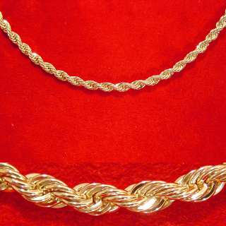   GOLD GP FAT 5mm FRENCH ROPE CHAIN NECKLACE ALL SIZES FREE SHIP  