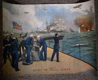 WW1 1918 Original Poster Spirit of Paul Jones EG Renesh Pub Naval 