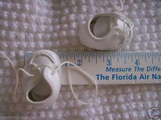 White doll shoes 2 + tube socks fit Tiny Tears 11  