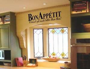 Bon Appetit Quote Vinyl Wall Decor Lettering  