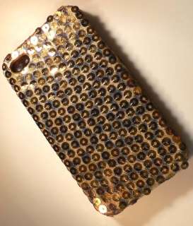  iPhone 4 4S Designer Leopard Sequin Phone Case Cover Faceplate Skin