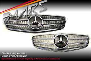 Black C63 AMG Style GRILLE GRILL for Mercedes Benz W204  