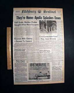 Great APOLLO 13 Splashdown Space Mission 1970 Newspaper  