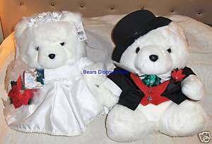 2000 Santa Bears   Mr. & Mrs Bride & Groom NEW WITH TAG  