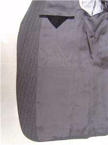 MURANO Mens 98% Wool Gray Striped Small Coat Blazer Jacket Shawl 1 