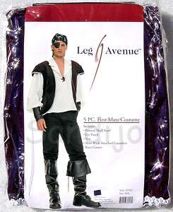 Mens 5 Pc FIRST MATE PIRATE Costume Sizes M/L and XL  