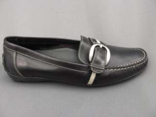 BALLY ITALY BLACK LEATHER LOAFER WOMENS 39.5  9 *MINT* LK NU  