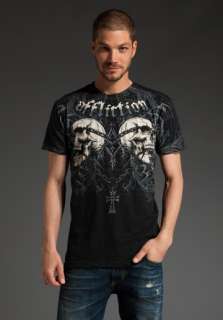 AFFLICTION Collapse Tee in Vintage Black  