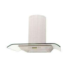   29.5 in. Bent Glass Convertible Chimney Hood in Stainless Steel