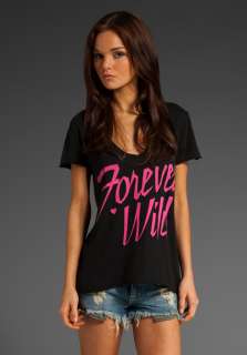 WILDFOX COUTURE Forever Wild V Neck in Clean Black  