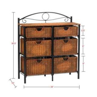 Home Decorators Collection 34 in. x 13 in.x 38.5 in. Iron/Wicker 