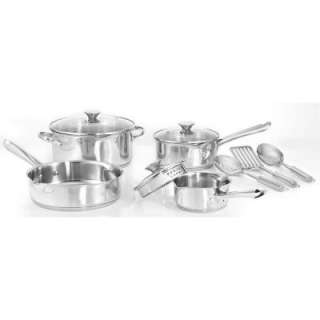 WearEver Cook and Strain 10 Piece Stainless Steel Cookware Set 