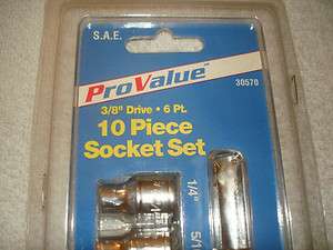 ProValue 10 Piece 3/8 Drive SAE Metric Socket Set 6 Point  