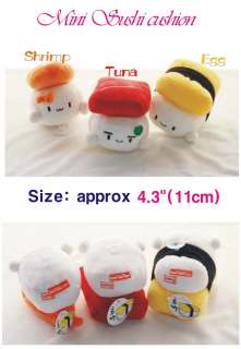 so cute mini sushi cushion suctioncup plush toys pillow free shipping 