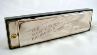 Vintage The American Ace Harmonica Key G By Hohner In Original Fold 