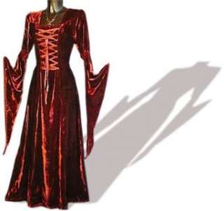 Mittelalter Gothic Kleid, Samt, lang, rot, Größen S   XXL  