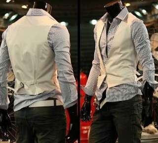 wholesale Korean Style One Button Vogue Mens Vest White