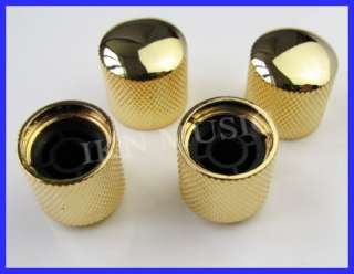 4pcs Golden Metal Electric Guitar Dome Knobs Push on  