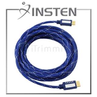 new generic insten high speed hdmi cable 20ft mesh blue quantity 1 a 