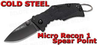 Cold Steel MICRO RECON 1 Spear Point Folding Knife Plain Edge Tri Ad 