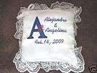 Personalized Wedding Bridal Ring Bearer Pillow Initials